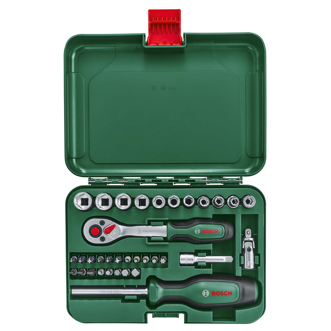 Ratschen-Steckschlüsselsatz 1/4" 34-teilig mit Softgrip-Griff - Bild 3