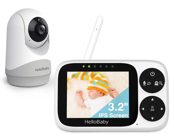 Babyphone mit Kamera 3,2-Zoll-IPS-Display ohne WLAN Nachtsicht