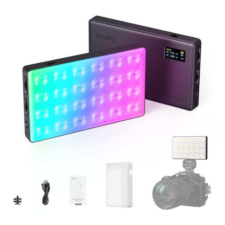 RGB LED Videolicht 120 Perlen OLED 2500K-8500K 5000mAh Akku