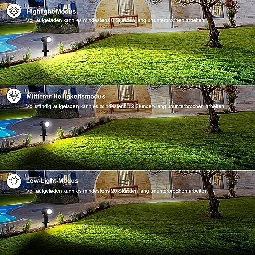 Solar Gartenleuchte 6er-Set mit Fernbedienung 650 Lumen IP66 - Bild 4