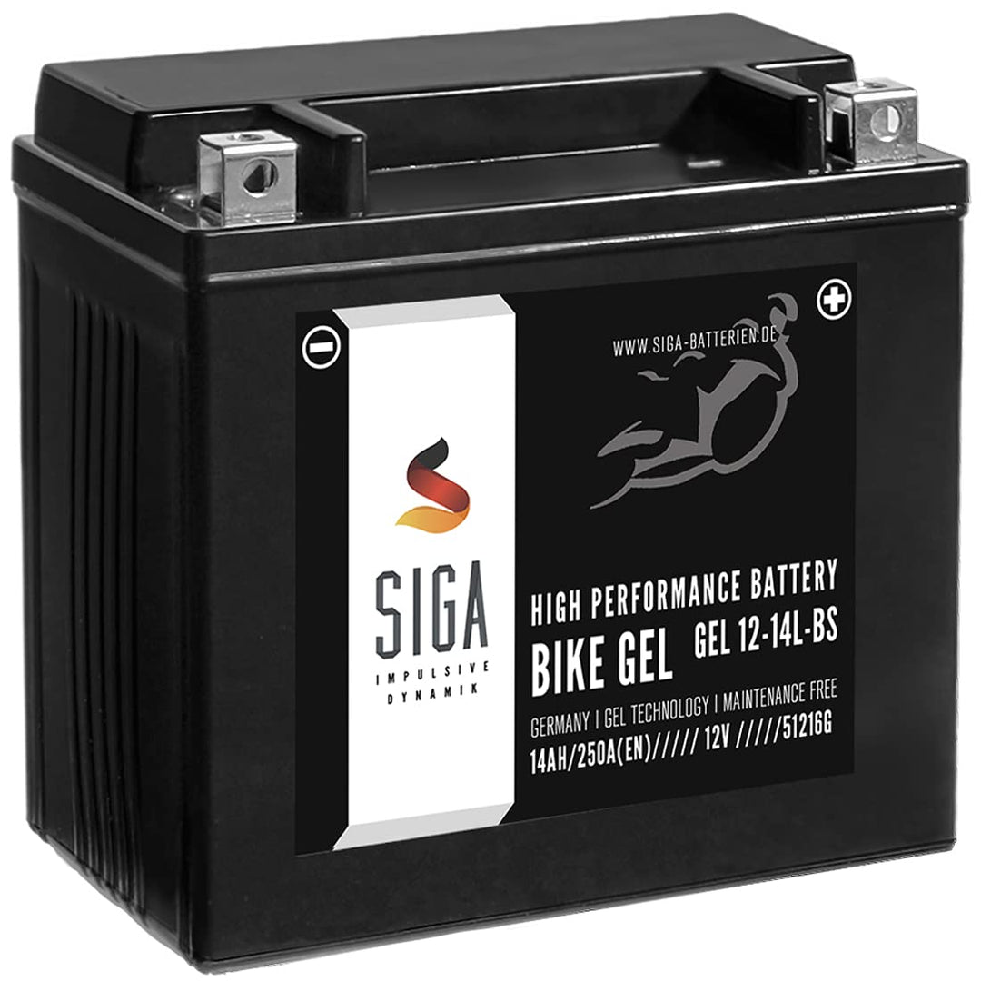 Motorradbatterie GEL 12V 14Ah YTX14L-BS wartungsfrei