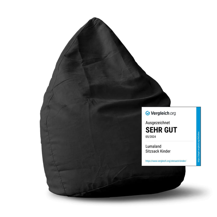 Sitzsack Microvelours 60x45cm schwarz für Kinder &amp; Erwachsene