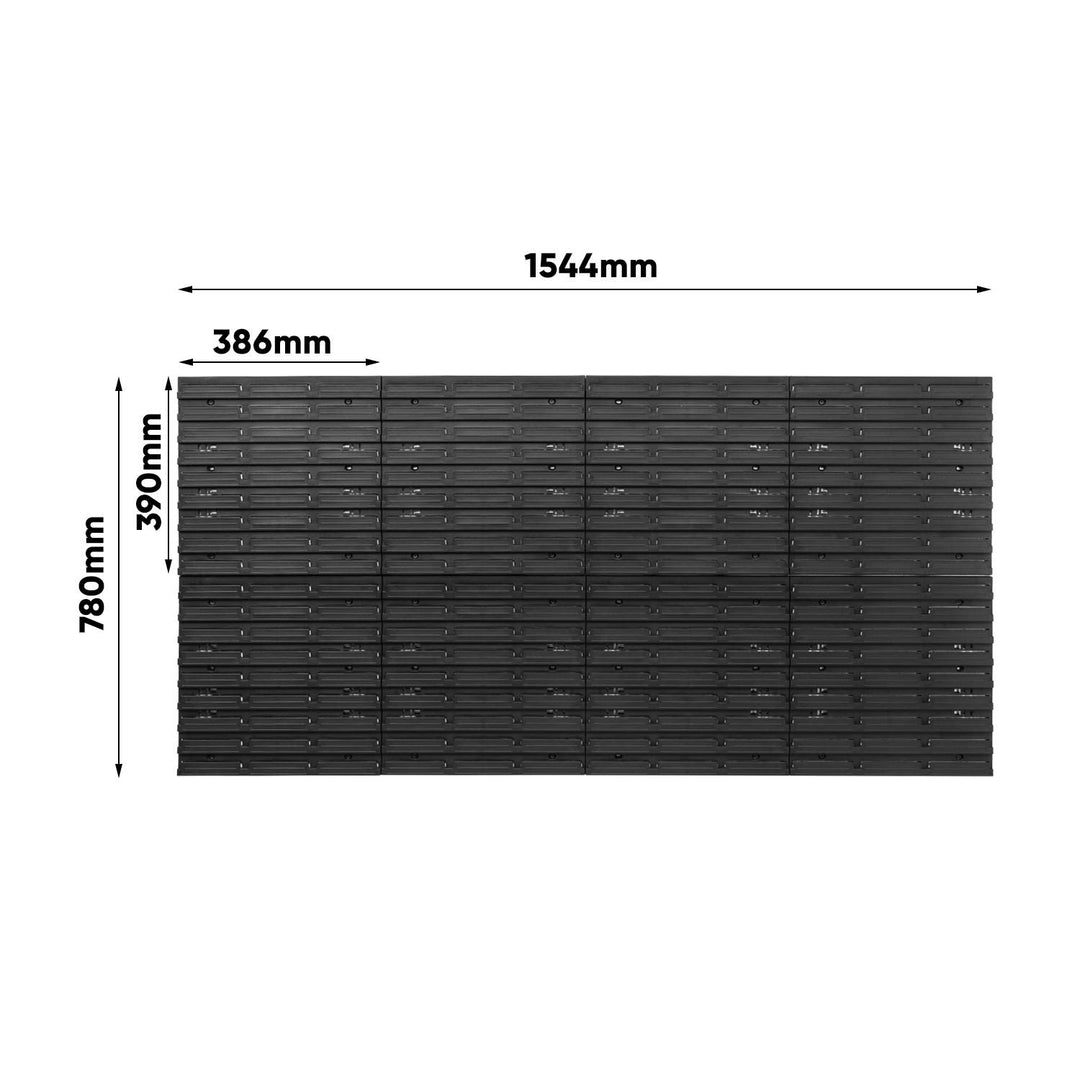Wandregal Werkstatt Polypropylen 1544x780mm mit 75 Boxen und 38 Haltern - Bild 5