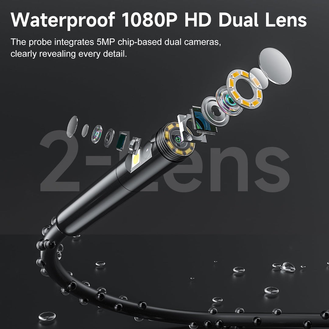 Endoskopkamera Dual-Lens 5" IPS 1080P mit 5m Kabel IP67 - Bild 3