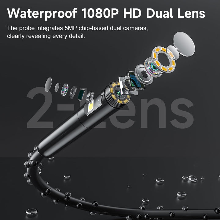 Endoskopkamera Dual-Lens 5" IPS 1080P mit 5m Kabel IP67 - Bild 3