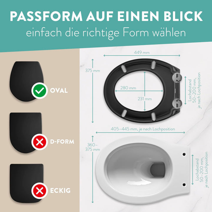 Toilettensitz oval Duroplast antibakteriell Softclose schwarz - Bild 7