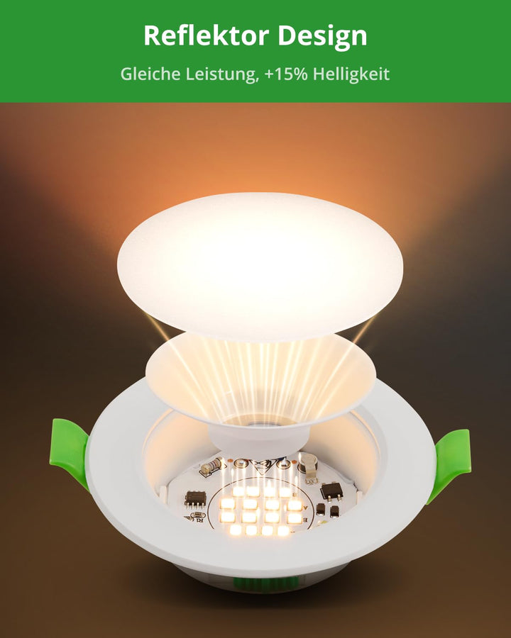 LED Einbaustrahler 20er Set IP44 3 Farbtemperaturen 68–80mm Lochmaß - Bild 7