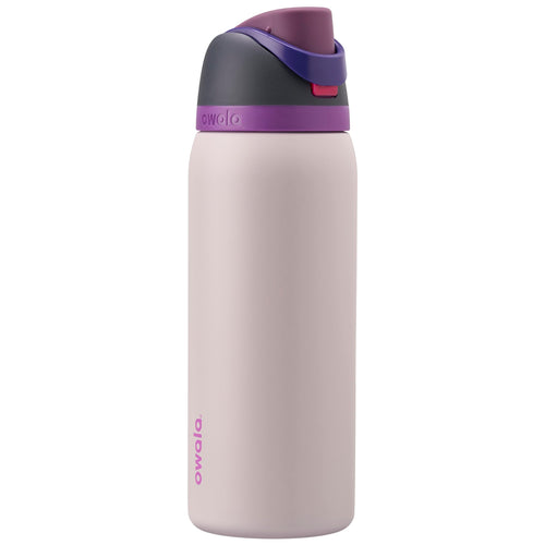 Trinkflasche Edelstahl 945ml 2-in-1 FreeSip Strohhalm grau-lila
