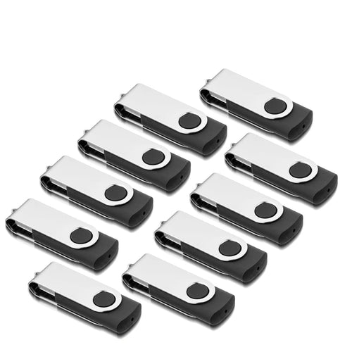 USB-Stick 8 GB 10er-Set 360° drehbar USB 2.0 Schwarz