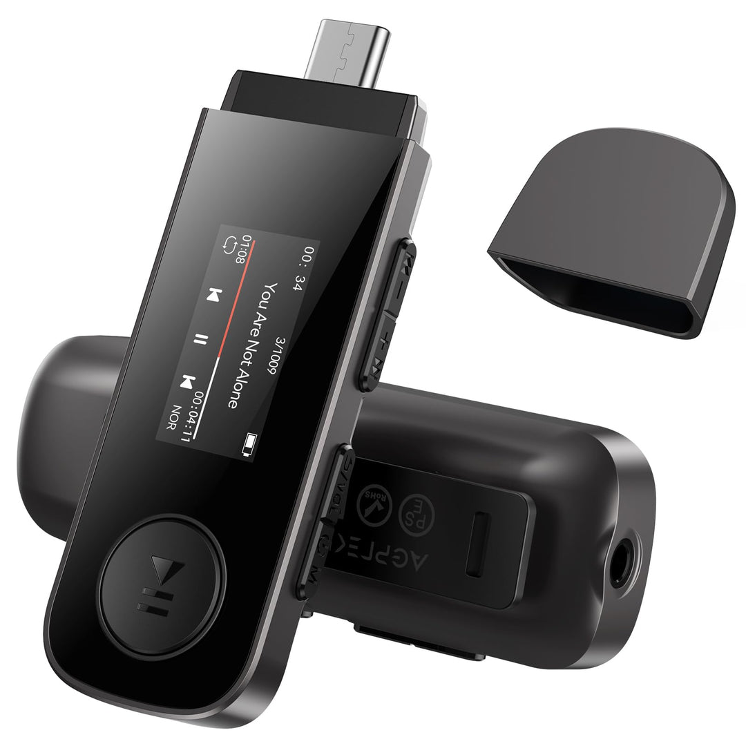MP3 Player 64GB mit Bluetooth 5.3 und Rückenclip für Sport