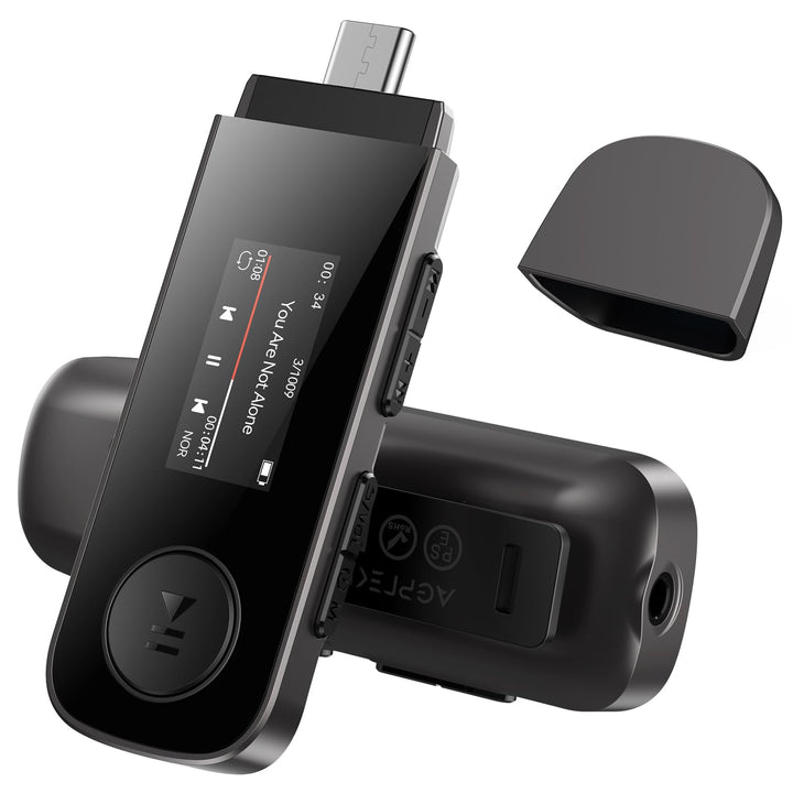 MP3 Player 64GB mit Bluetooth 5.3 und Rückenclip für Sport
