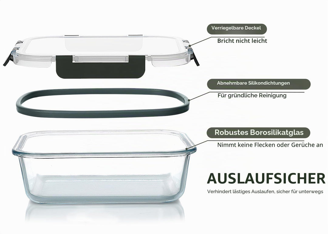 Glas-Frischhaltedosen 30-teilig Borosilikatglas stapelbar für Küche - Bild 4