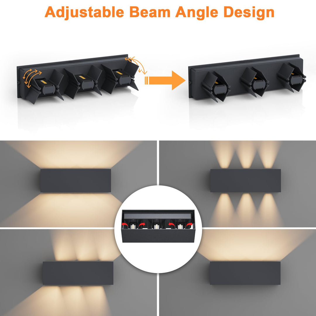 Aussenwandleuchte LED 30W Aluminium IP65 Warmweiss Anthrazit - Bild 2