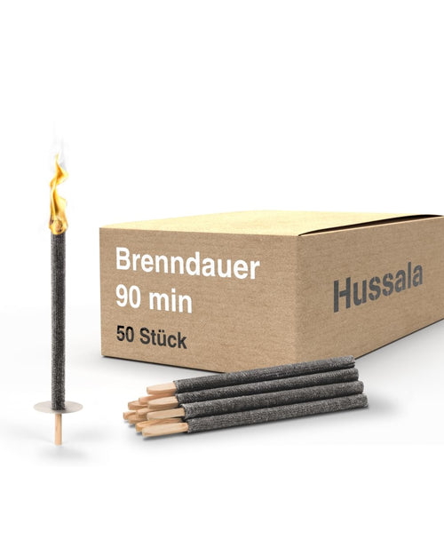 Wachsfackeln Outdoor 50 Stück mit Holzstab und Tropfschutz