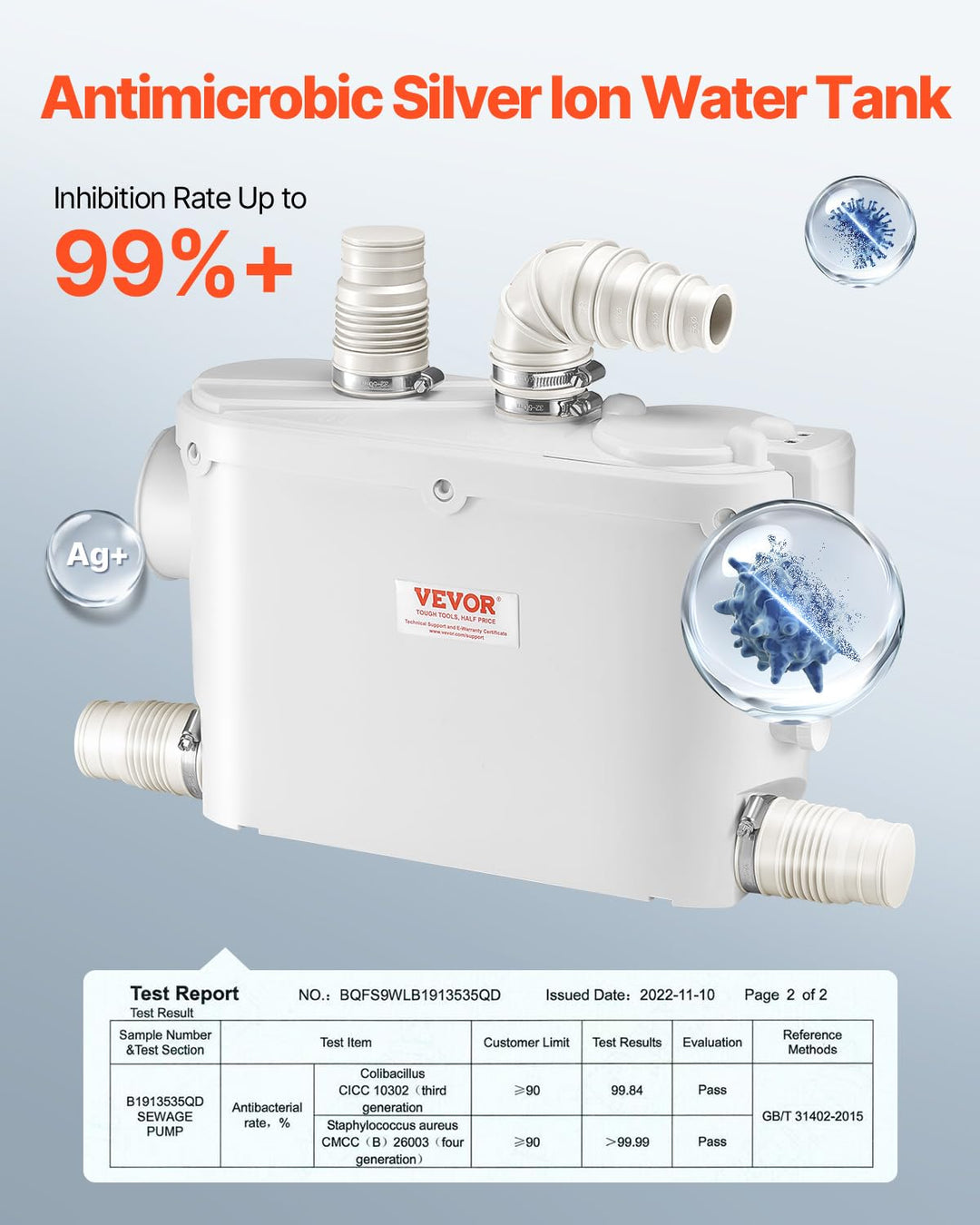 Abwasser Hebeanlage 500W 8m Förderhöhe 3 Einlässe für Keller Bad - Bild 4