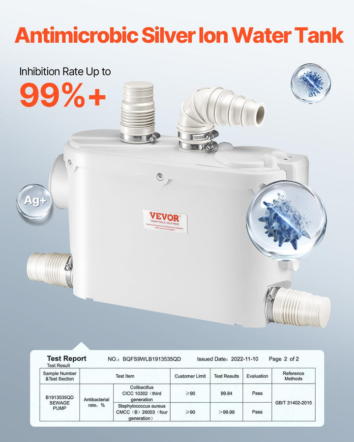 Abwasser Hebeanlage 500W 8m Förderhöhe 3 Einlässe für Keller Bad - Bild 4