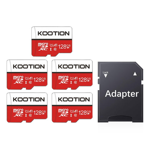 Micro SD Karte 128GB 5er-Pack Class 10 A1 bis 100 MB/s mit Adapter