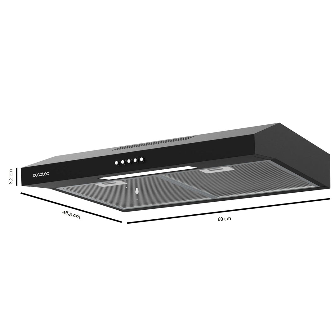 Dunstabzugshaube 60 cm Schwarz 220m³/h 3 Stufen mechanisch - Bild 2