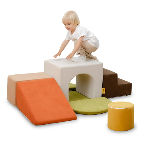 Schaumstoff Kletterblöcke 7-teilig bunt für Kleinkinder Indoor