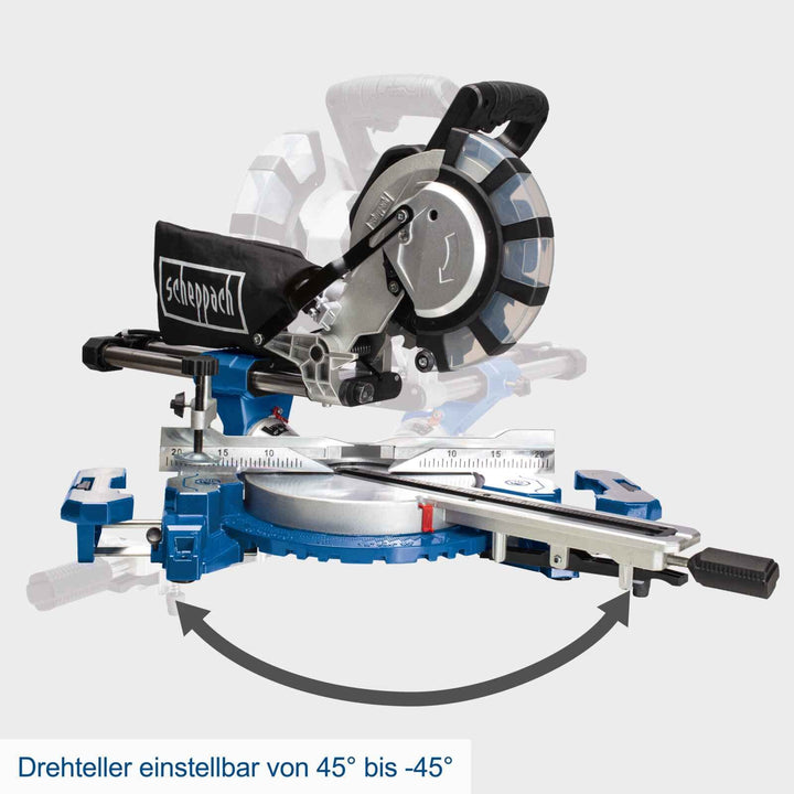 Kapp-Zugsäge 2200W mit Laser, 254mm Blatt, 90mm Schnitthöhe - Bild 6
