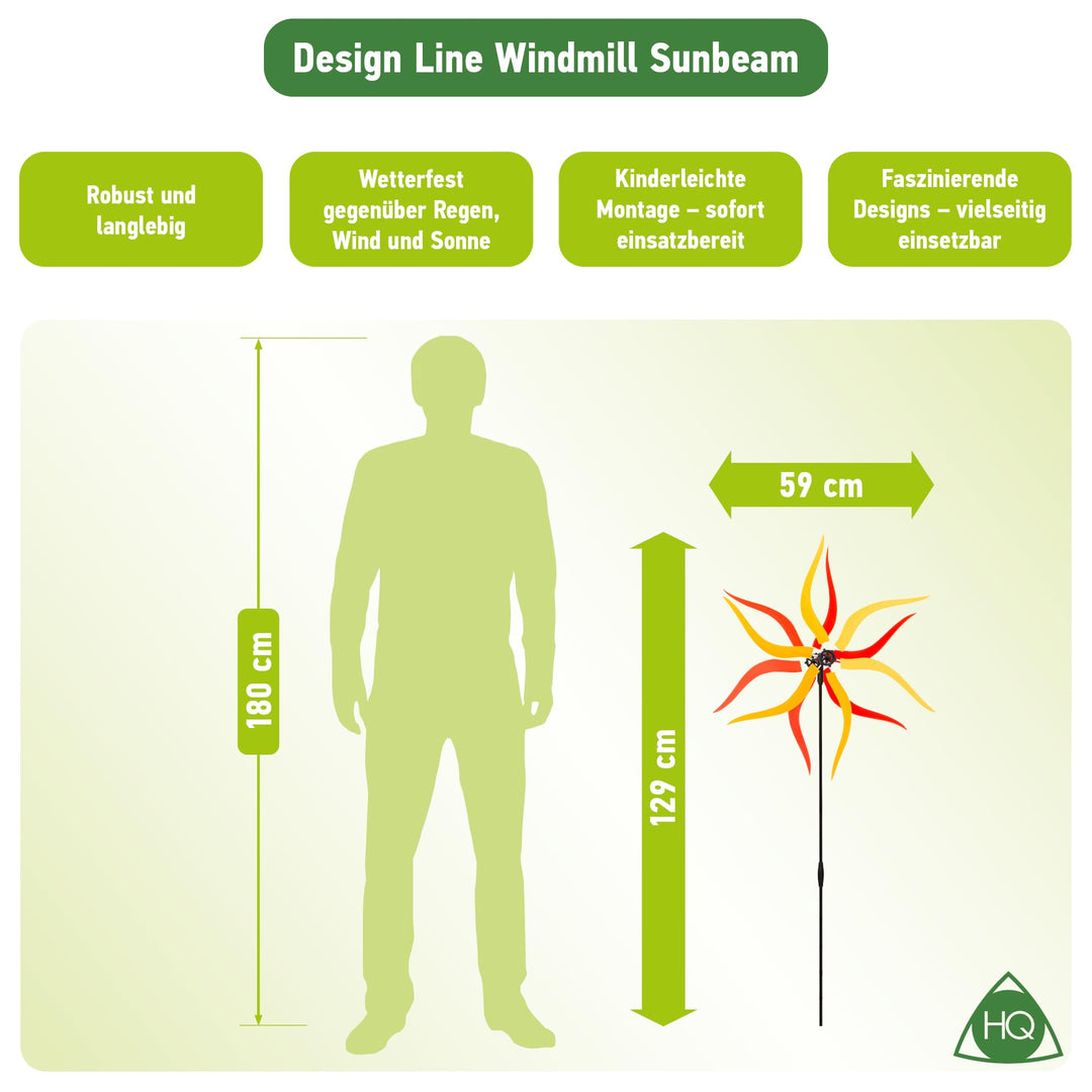 Windrad Garten Sunbeam mit Standstab Ripstop-Polyester Windspiel - Bild 2