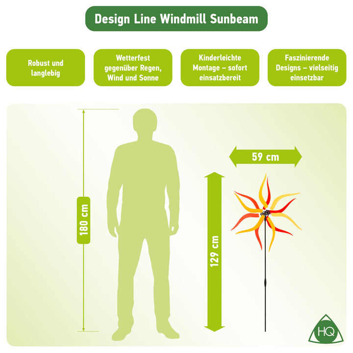 Windrad Garten Sunbeam mit Standstab Ripstop-Polyester Windspiel - Bild 2