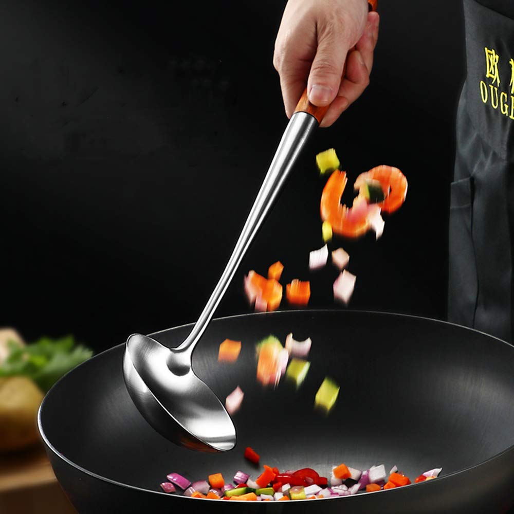 Wok-Kochutensilien Set 304 Edelstahl mit Birnenholzgriff 43 cm - Bild 9
