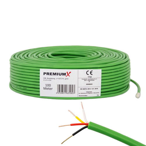 KNX EIB Busleitung J-Y(ST)Yh 2x2x0,8 grün 100m Installationskabel