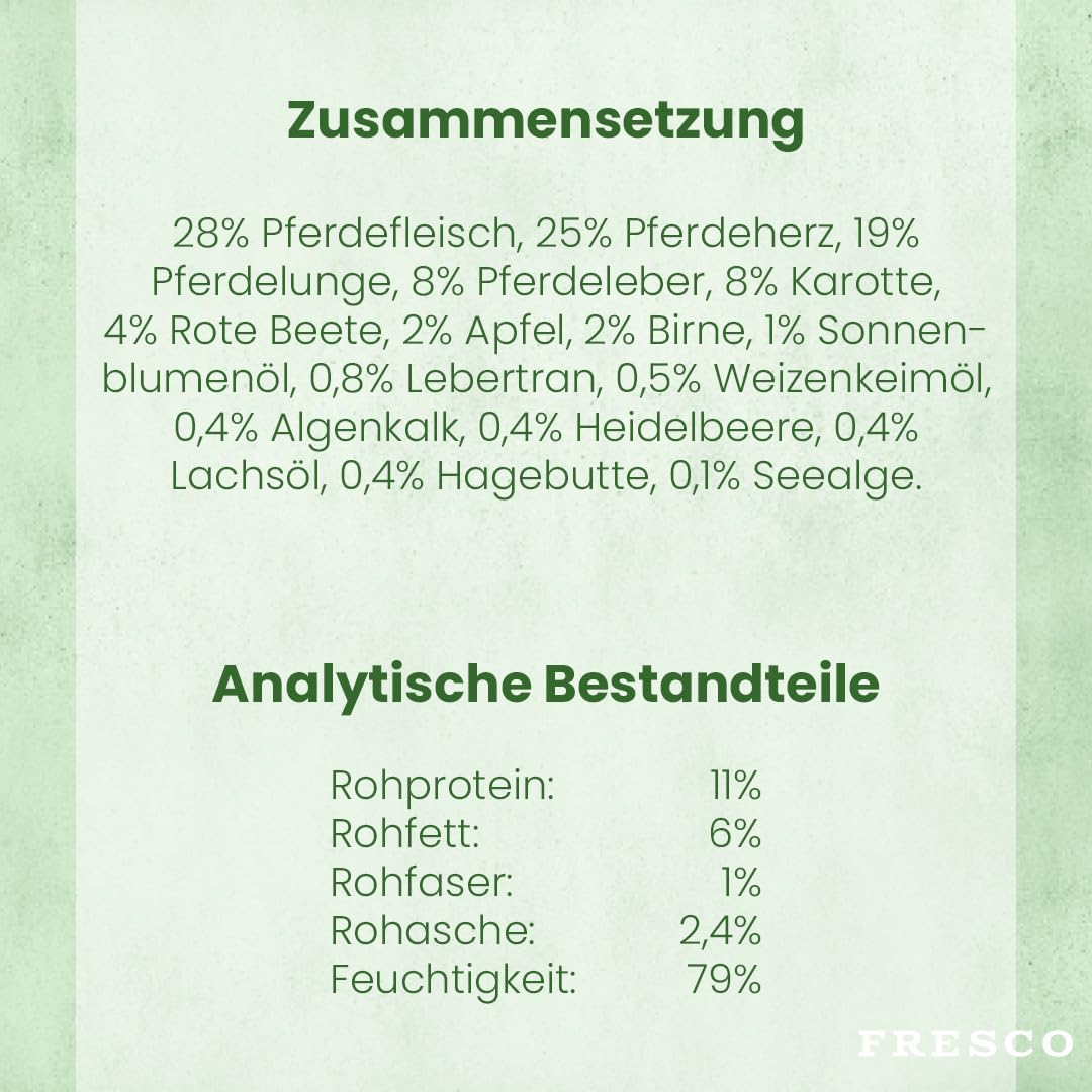 Nassfutter Hund Pferd getreidefrei Monoprotein 12 x 400g BARF - Bild 3