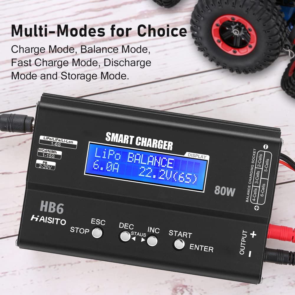 RC Akku Ladegerät 80W 6A LiPo/Li-Ion/LiFe/NiMH mit Balancer - Bild 5