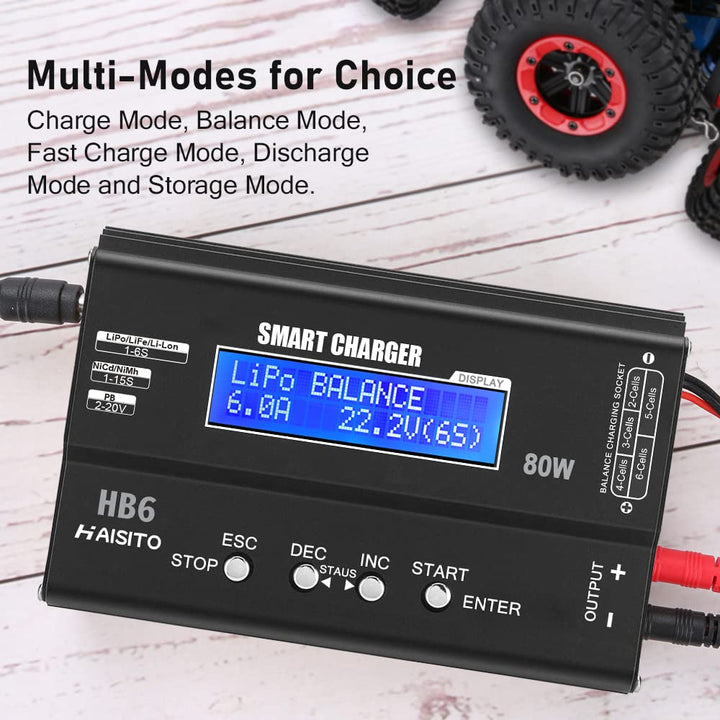 RC Akku Ladegerät 80W 6A LiPo/Li-Ion/LiFe/NiMH mit Balancer - Bild 5