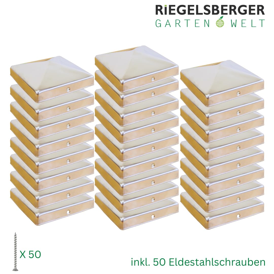 Pfostenkappe Edelstahl Pyramidenform 121x121 mm 25er-Set - Bild 2