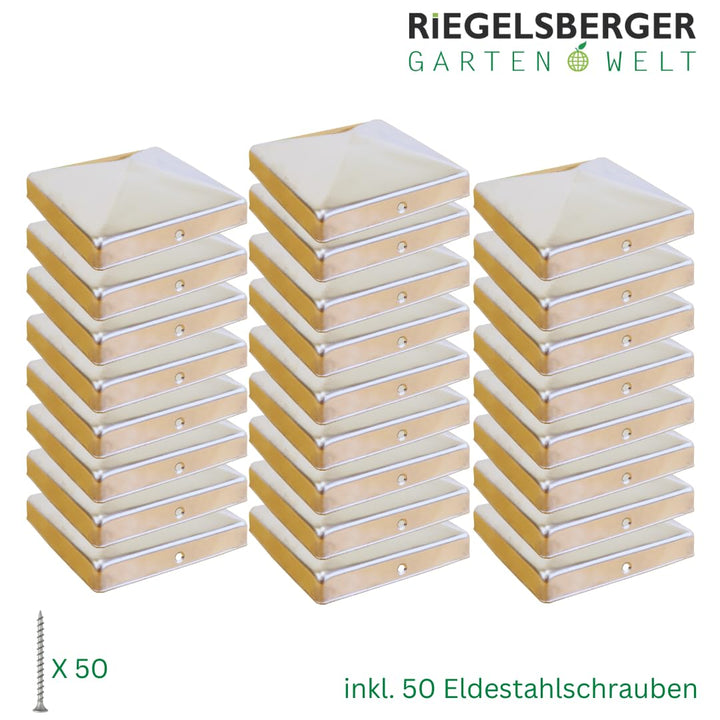 Pfostenkappe Edelstahl Pyramidenform 121x121 mm 25er-Set - Bild 2