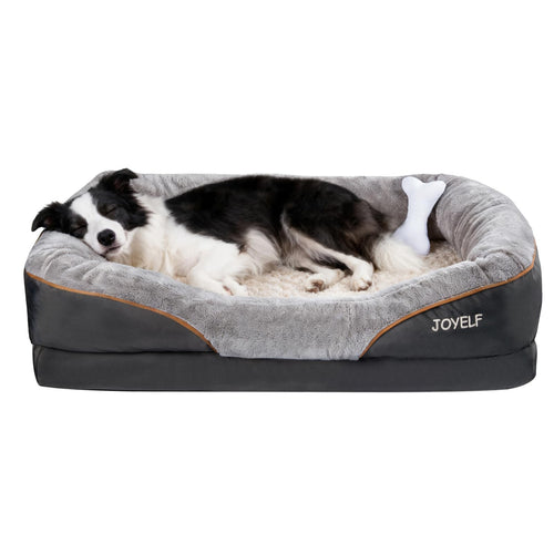 Orthopädisches Hundebett Memory Foam mit Polster 91x68x20 cm Grau