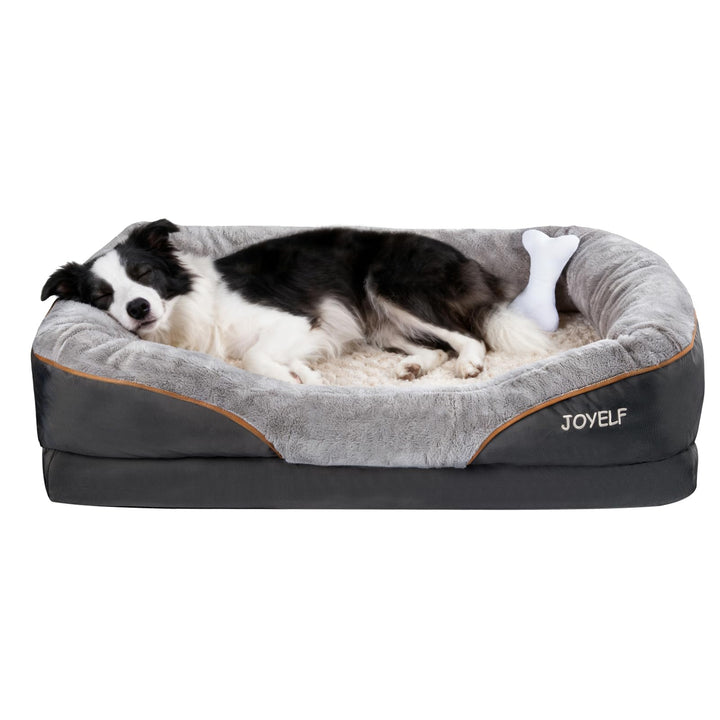 Orthopädisches Hundebett Memory Foam mit Polster 91x68x20 cm Grau