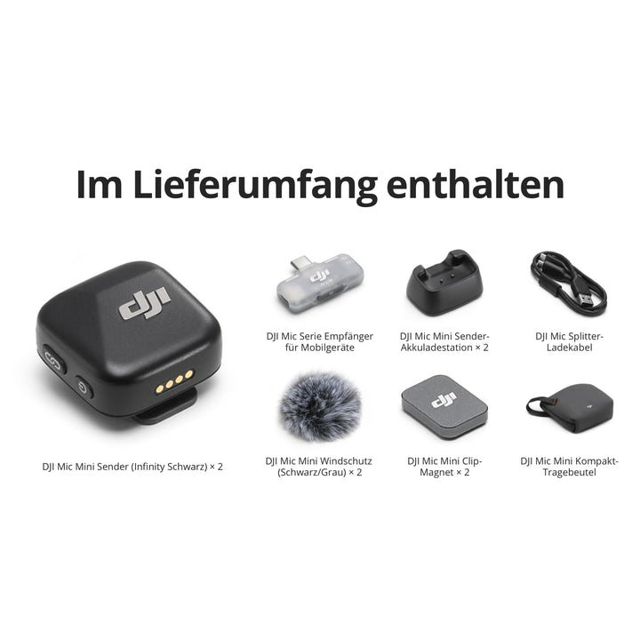 Drahtloses Lavalier-Mikrofon 2 Sender + Handy-Empfänger 300 m USB-C - Bild 7