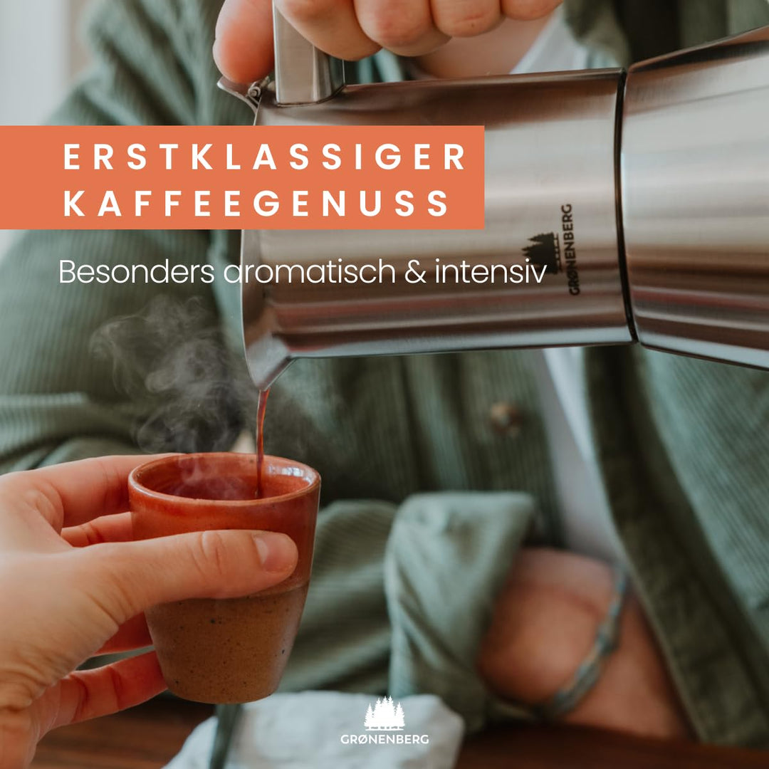 Espressokocher Induktion Edelstahl 4 Tassen mit Reduziersieb - Bild 7