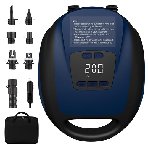 Elektrische SUP-Pumpe 12V 20PSI mit LCD-Display und Auto-Off