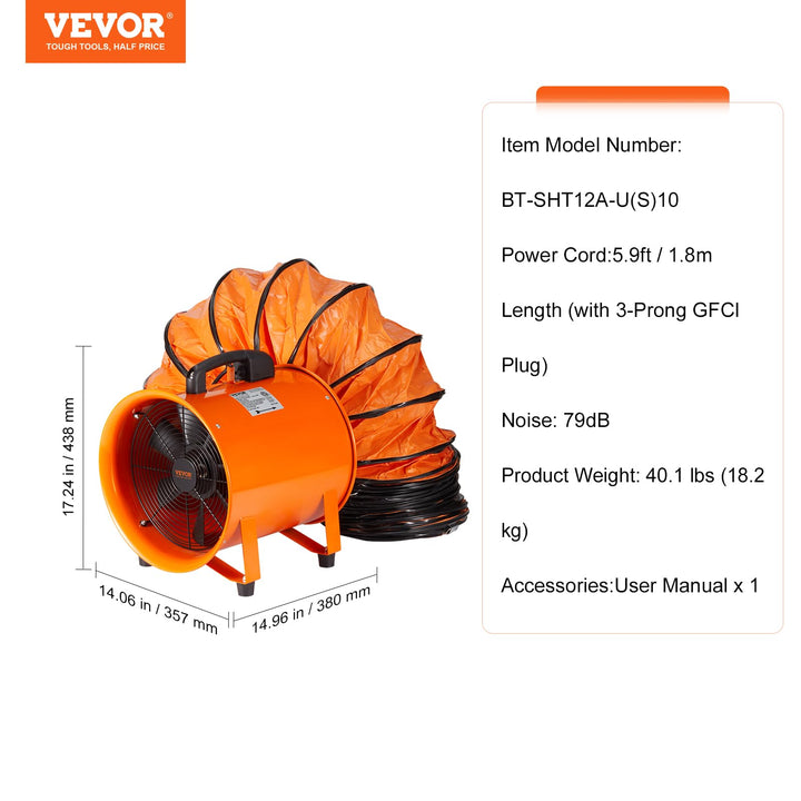 Bauventilator 367 W mit 4373 m³/h Stahl IP44 fuer Baustelle - Bild 7