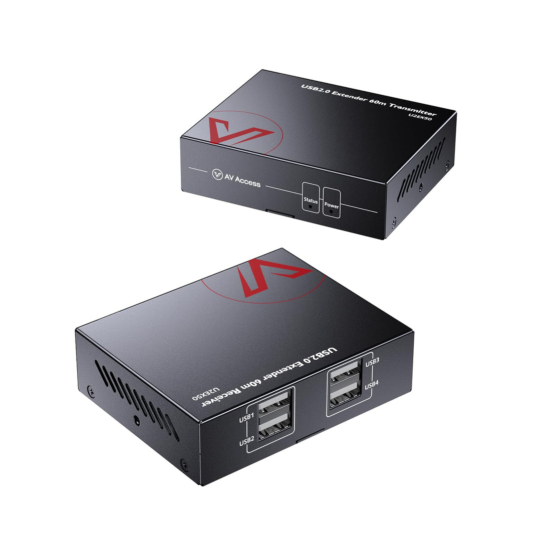 USB 2.0 Extender über Cat5e/6/7 bis 60m mit 4 Ports