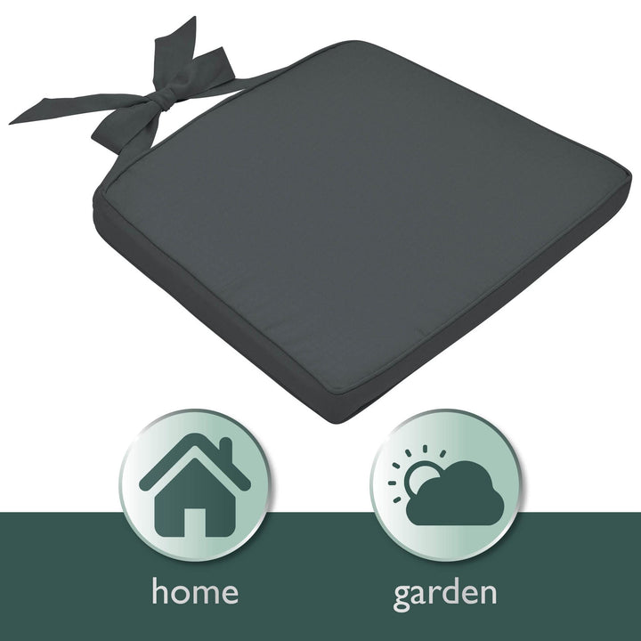 Sitzkissen Outdoor 4er-Set 45x40x5 cm Polyester Anthrazit Garten - Bild 8