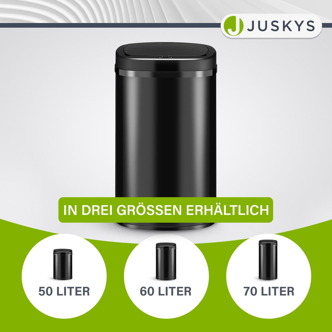 Sensor-Mülleimer Küche 60L Edelstahl Schwarz eckig kontaktlos - Bild 6