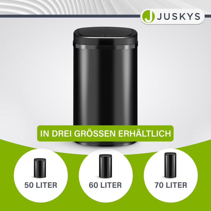 Sensor-Mülleimer Küche 60L Edelstahl Schwarz eckig kontaktlos - Bild 6