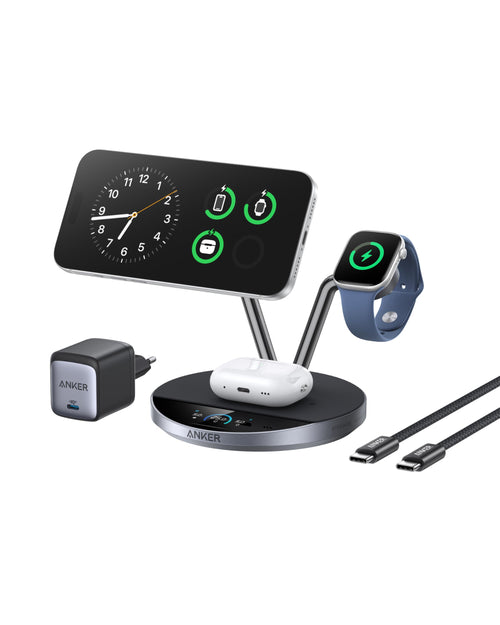 3-in-1 Ladestation Qi2 25W mit Display & TEC-Aktivkühlung Schwarz