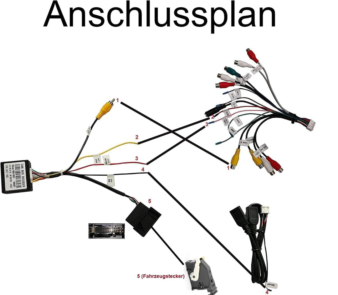 Rückfahrkamera Decoder RGB zu RCA 12V für VW Amarok Tiguan T5 - Bild 2