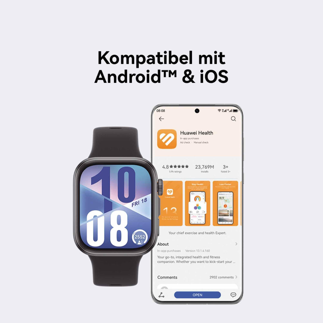Smartwatch GPS Fitness Tracker 9,5 mm flach 27 g, 10 Tage Akku - Bild 8