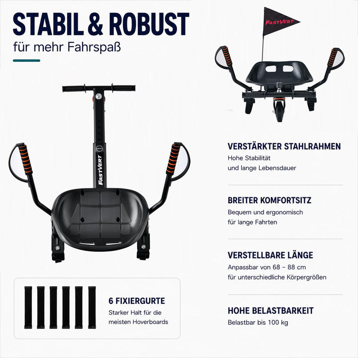 Hoverkart Sitz für Hoverboard verstellbar 68-88 cm bis 100 kg - Bild 6