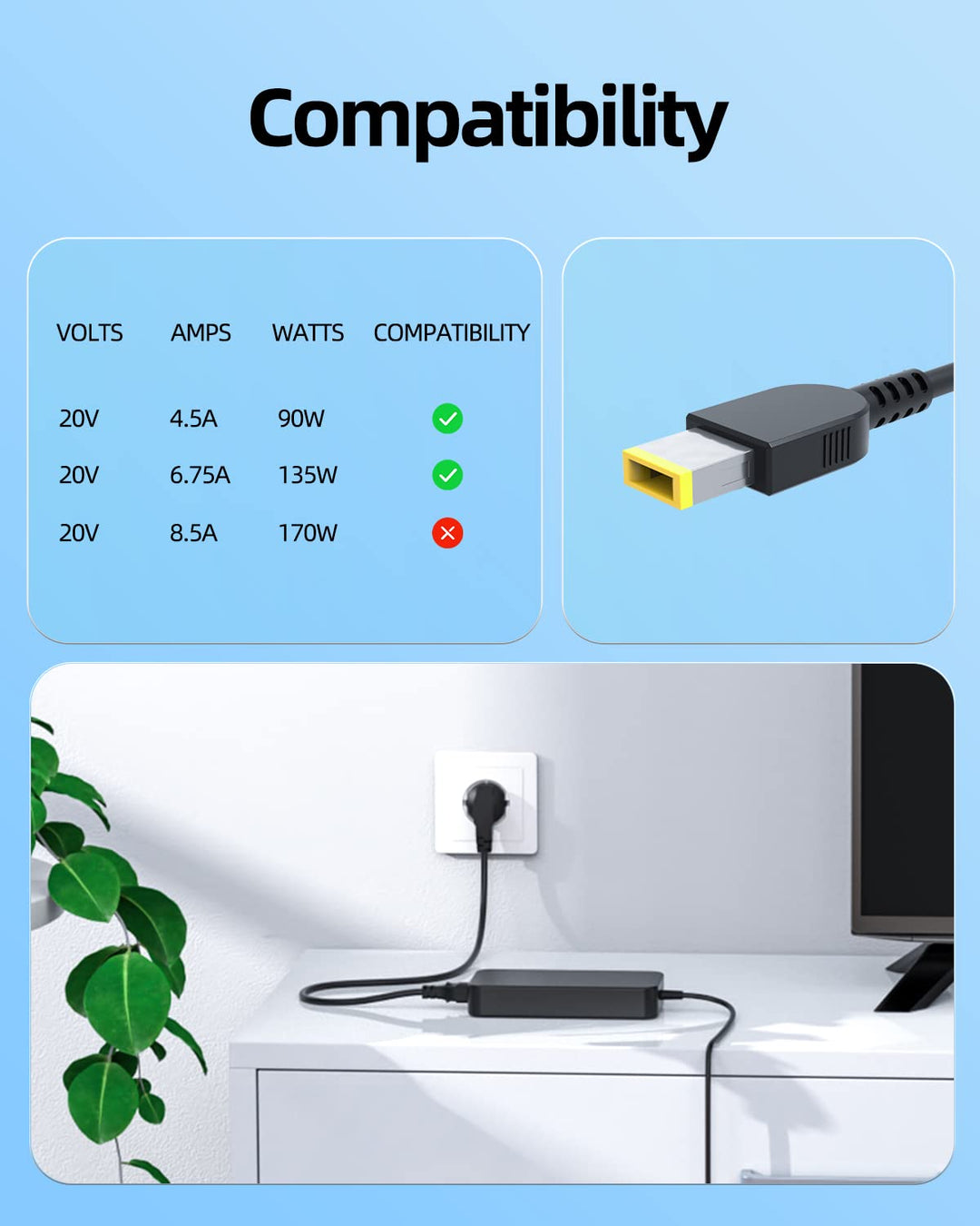 Netzteil 135W für Lenovo Legion Y520 Y530 Y730 Y740 Ladekabel - Bild 2