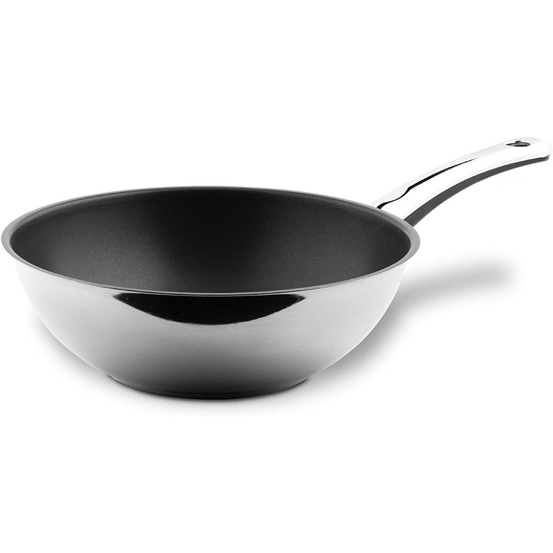 Wokpfanne Edelstahl antihaft 28 cm für Induktion &amp; alle Herdarten