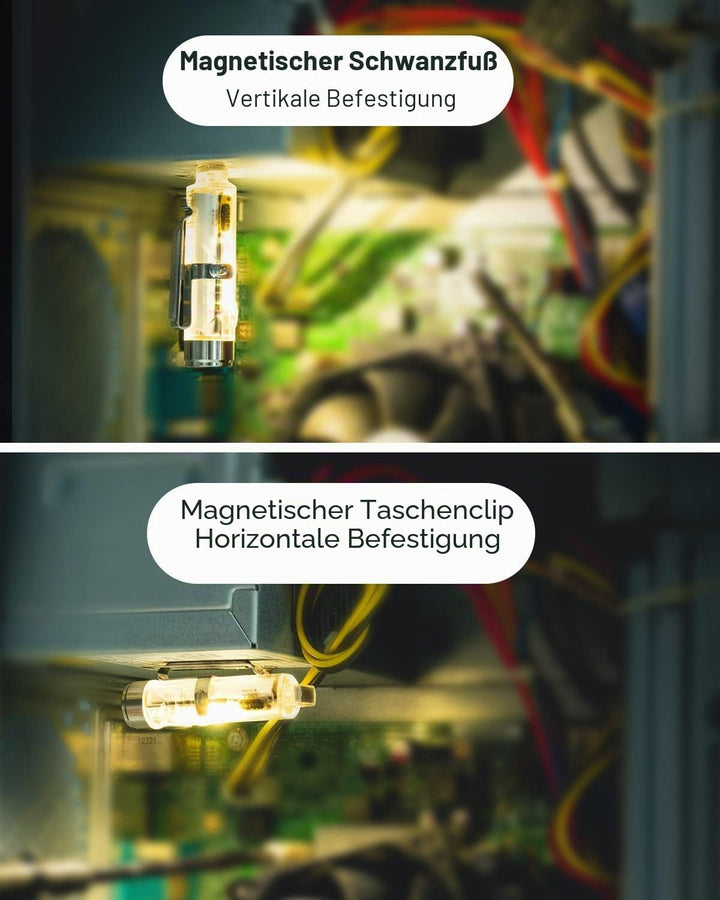 EDC Schlüsselanhänger Taschenlampe 650 lm USB-C 6500K mit UV/Rot/Weiss - Bild 4